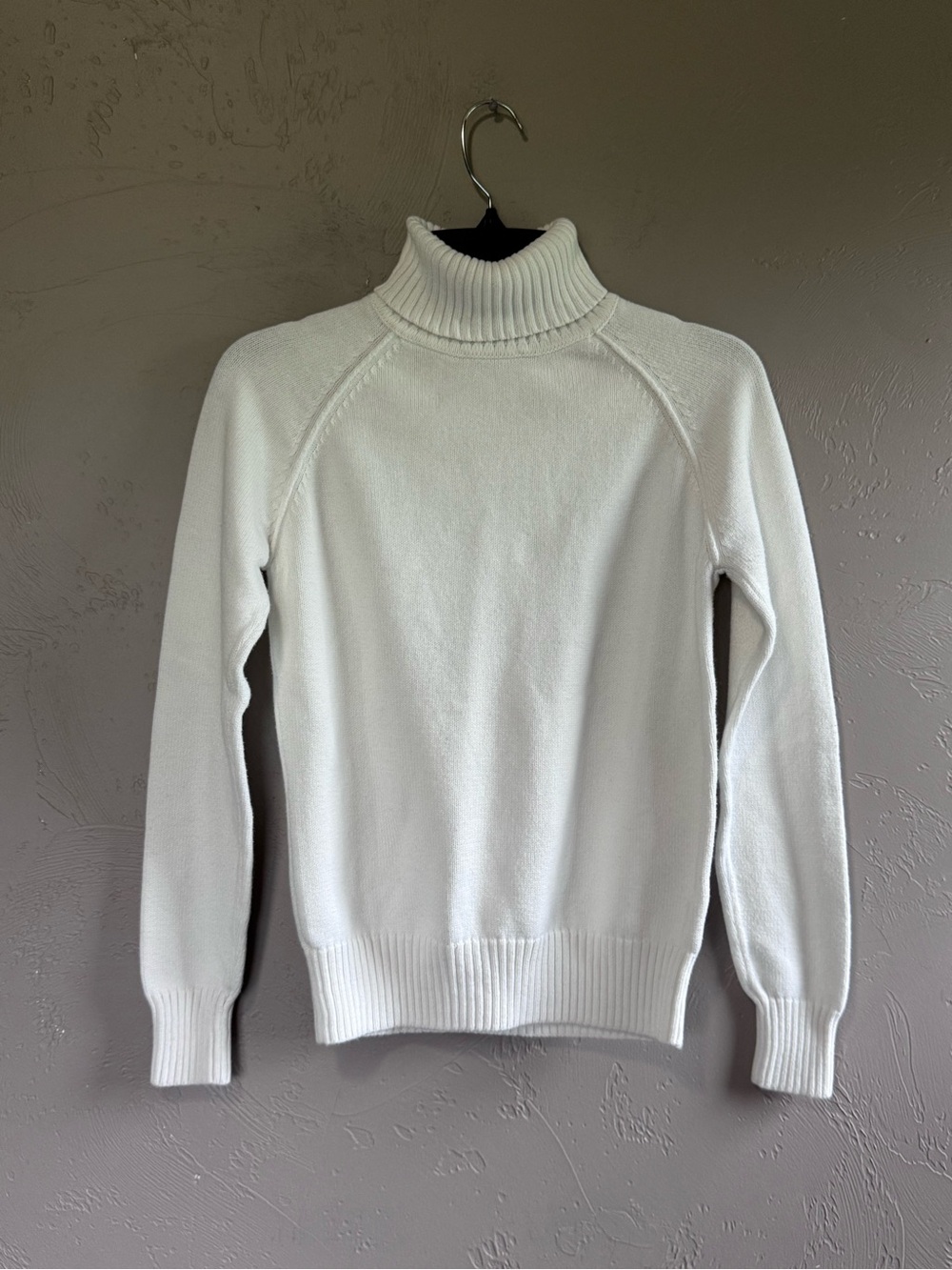 JEANNE PIERRE 100% Cotton Women’s Small White Turtleneck Sweater